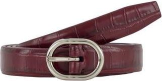 Vince Croc Embossed Leather Belt in Bordeaux/Palladium at Nordstrom Rack, Size Small