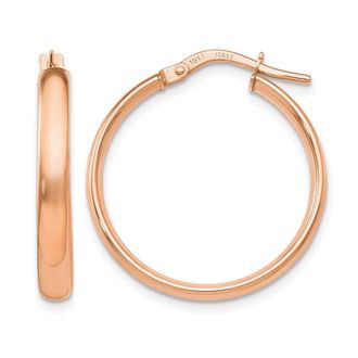Diamond2Deal 10K Rose Gold Fancy Hoop Earrings