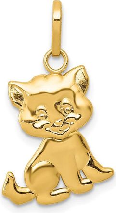 Diamond2Deal 14k Yellow Gold Polished Moveable Cat Pendant
