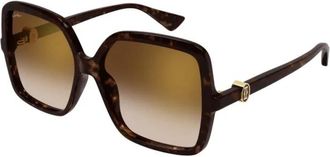 Cartier Butterfly Zonnebril - Dames - Zonnebrillen - Bruin - 58 MM - Accessoires