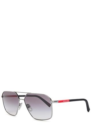 Prada Aviator-style Sunglasses - Silver - One Size