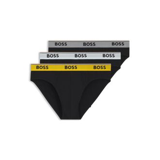 BOSS Three-pack of logo-waistband briefs in stretch cotton