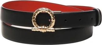 Ferragamo Gancini Reversible Belt - Dames - Riemen - Zwart - 100 CM - Leer - Accessoires
