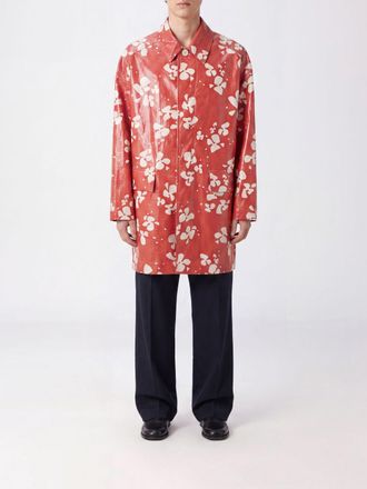 Dries Van Noten Abstract Print Waxed Cotton Shirt Jacket with Flap Pockets