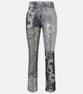 Maison Margiela Sequined patchwork slim pants