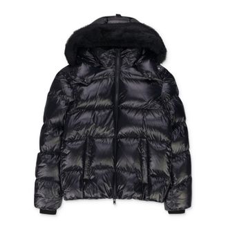Moose Knuckles Black/Black Kings Puffer Jacket Shearling