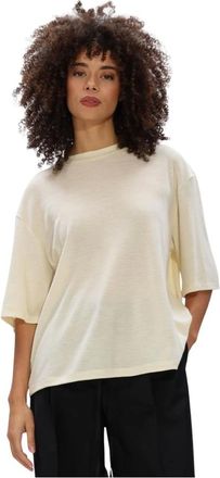 R&oacute;he Tops, Dames, Beige, XS, Wol, Oversized Soft Merino T Shirt