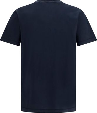 Stone Island Mens Logo Patch T-Shirt Navy Blue Cotton T-Shirts And Polos