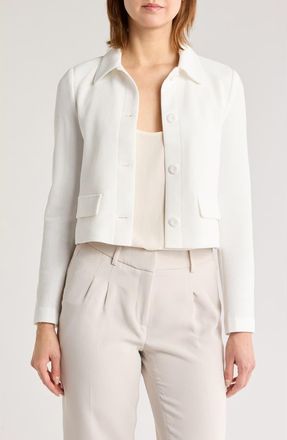 Amanda + Chelsea Piqu&eacute; Short Jacket in Ivory at Nordstrom Rack, Size Medium