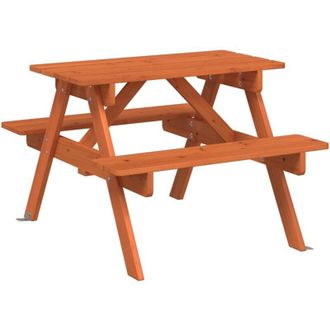 vidaXL Vidaxl - Mesa De Picnic Para 4 Ni&ntilde;os Agujero Para Sombrilla Madera Abeto