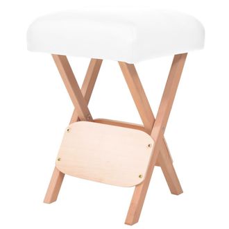 vidaXL Sgabello Da Massaggio Pieghevole Spessore Sedile 12 Cm Bianco - Vidaxl