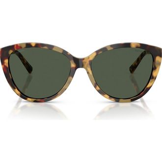 Tiffany & Co. 56mm Polarized Cat Eye Sunglasses in Blonde Havana /Polar Green at Nordstrom