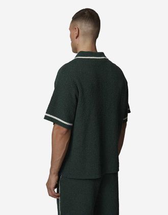Good For Nothing Camicia in maglia verde con colletto a rever