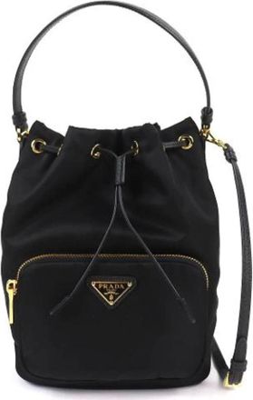 Prada Pre-owned Bucket Bags, female, Black, Size: ONE SIZE Pre-owned Bucket Shoulder Bag