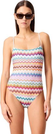 Missoni One-piece Swimsuit In Lam&eacute; Viscose With Pixel-effect Zigzag Pattern in Multicoloured at Nordstrom, Size 42 It