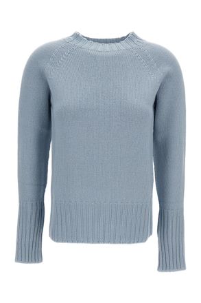 Drumohr Light Blue Raglan Merino Wool Mock-Neck Sweater