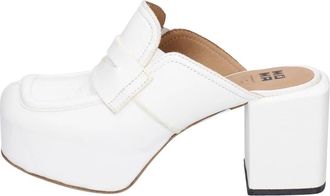 Moma Heeled Mules - Dames - Muiltjes - Wit - 37 EU - Leer - Schoenen