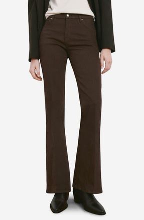 Mango Violeta High Waist Flare Leg Jeans in Chocolate at Nordstrom, Size 10