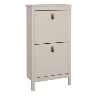 Furniture To Go Barcelona Shoe Cabinet 2 Flip Down Doors in Cashmere in Beige