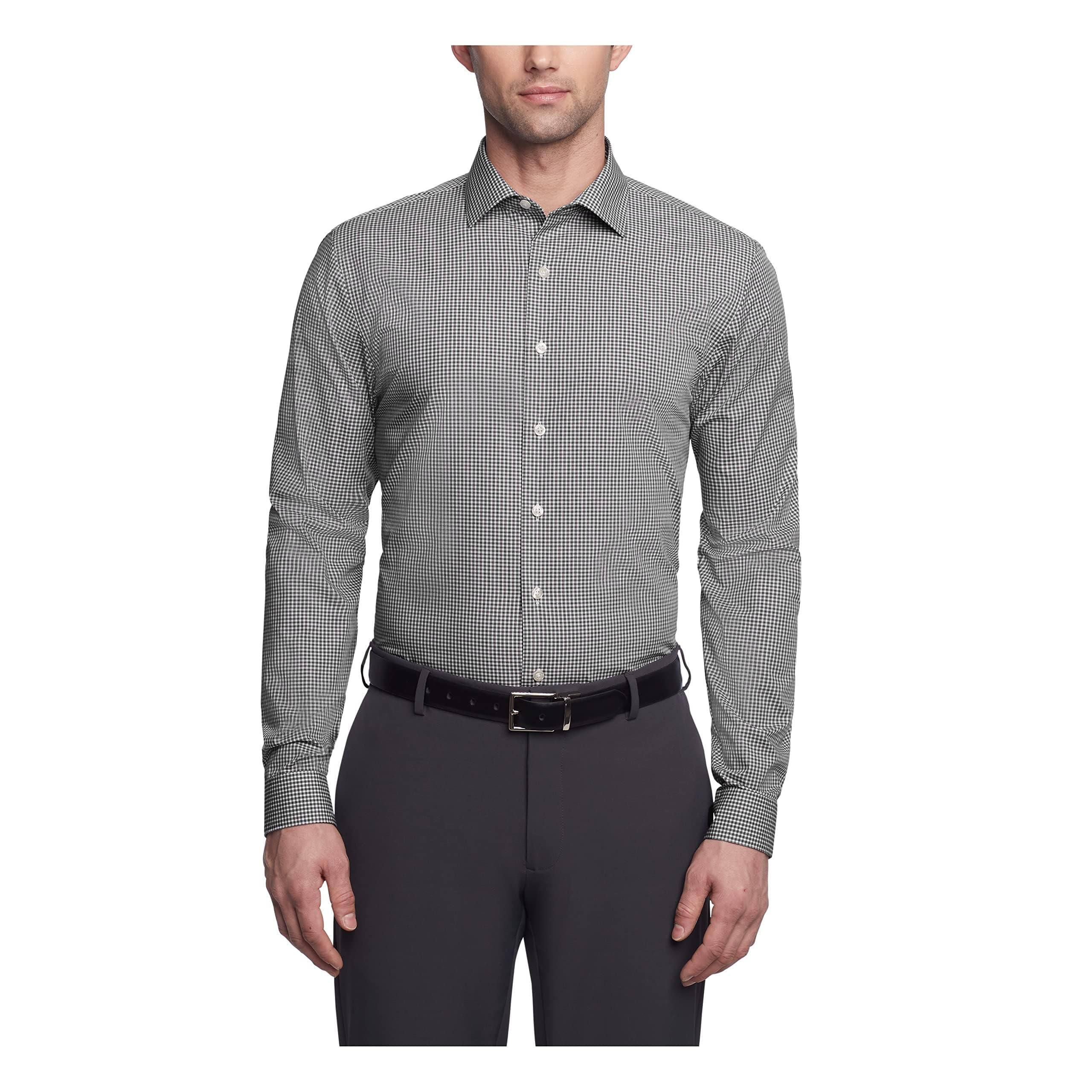 Kenneth Cole Herrenhemd Slim Fit – Karo & Streifen, Klassisches Business Hemd