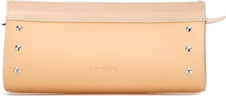 Loewe Pre-owned Womens Leather Studded Clutch - Beige - One Size