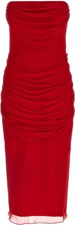 Carolina Herrera Red Chiffon dress