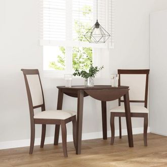 vidaXL Vidaxl - Sillas De Comedor Con Cojines 2 Uds Madera Maciza Marr&oacute;n Caucho