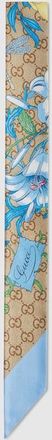 Gucci Printed Silk Ribbon, Blue, Silk