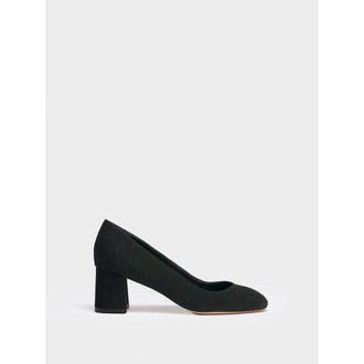 Marion Parke Block Heel Pump 60 Suede in Black at Nordstrom, Size 37.5