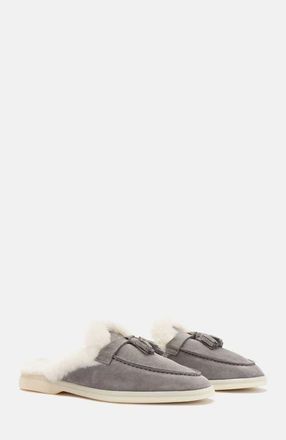 Scarosso Lucrezia Mules in Grey - Suede Fur at Nordstrom, Size 37.5