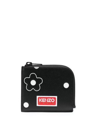 Kenzo floral-print calf-leather wallet - women - Calf Leather/Cotton - One Size - Black