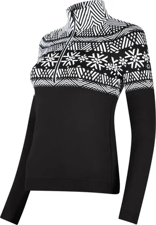 Newland Long-Sleeve Geometric Pattern Top With High Collar