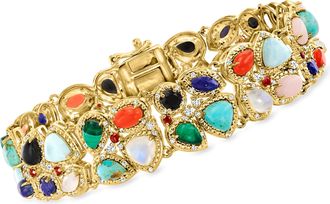 Ross-Simons Multi-Gemstone Bracelet in 18kt Gold Over Sterling