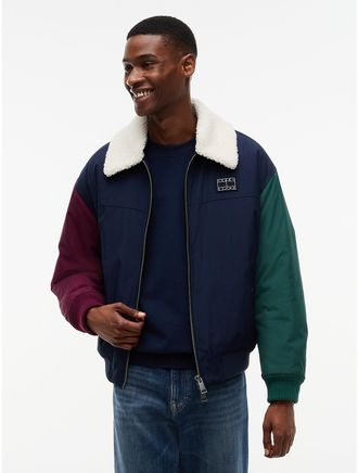 Tommy Hilfiger Mens Tommy Jeans Relaxed Aviator Jacket - Dark Blue - XL