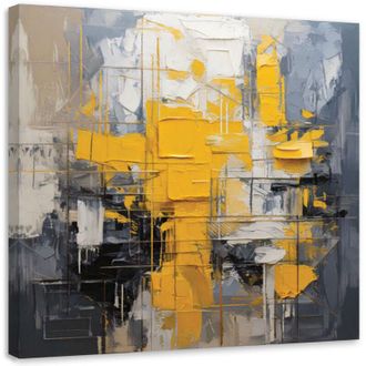 Artgeist Artgeist - Quadro su tela, Astratto geometrico Giallo Moderno - 50x50