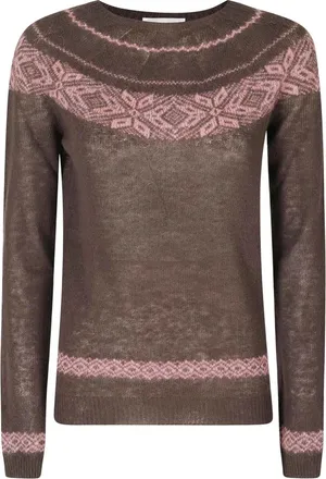 Roberto Collina Maglione Girocollo - - Knitwear - Donna - Marrone - S