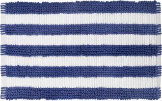 KASANOVA Tappeto bagno ciniglia 50x80 cm righe blu bianco