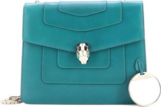 Bulgari Serpenti Forever Square Leather Medium shoulder bag - Verde