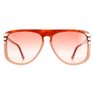 Chlo&eacute; Chloe Aviator Dames Shiny Blonde Havana Oranje gradi&euml;nt CH0104S