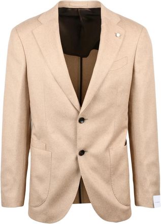 Lubiam Round Silk-Cashmere Jacket with Button Closure and Notch Lapel