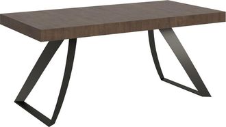 Itamoby Mesa extensible 90x200/460 cm efecto madera nogal, hierro