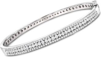 Ross-Simons Diamond Bangle Bracelet in Sterling Silver