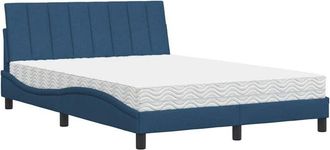 vidaXL Vidaxl - Cama Con Colch&oacute;n Tela Azul 140x200 Cm