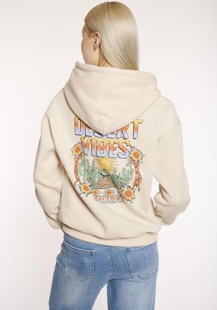 Hailys Sweatshirt HAILYS LS C HD Ni44ka, Damen, Gr. XS, beige, Sweatware, Obermaterial: 60% Baumwolle, 40% Polyester, bedruckt, normal, Rundhals, Rippb&uuml;ndche