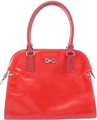 Ferragamo Pre-owned Handbags, female, Red, Size: ONE SIZE Pre-owned Leather Handbag