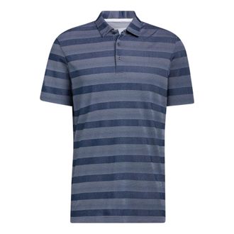 adidas Mens adidas SS22 Stripe Printing Short Sleeve Blue Polo Shirt HE2298