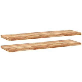 vidaXL Estante Flotante 2 Uds Madera Acacia Acabado Aceite 140x40x4 Cm Vidaxl