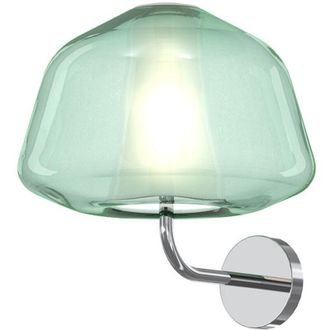 Top-Light Applique Contemporanea Double Skin Alpha Metallo Verde Vetro Cromo 1 Luce E27