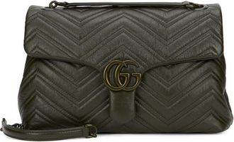 Gucci Green GG Marmont Medium Shoulder Bag