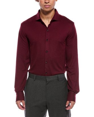 Isaia Jersey Wool Sport Shirt
